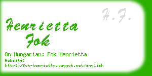 henrietta fok business card